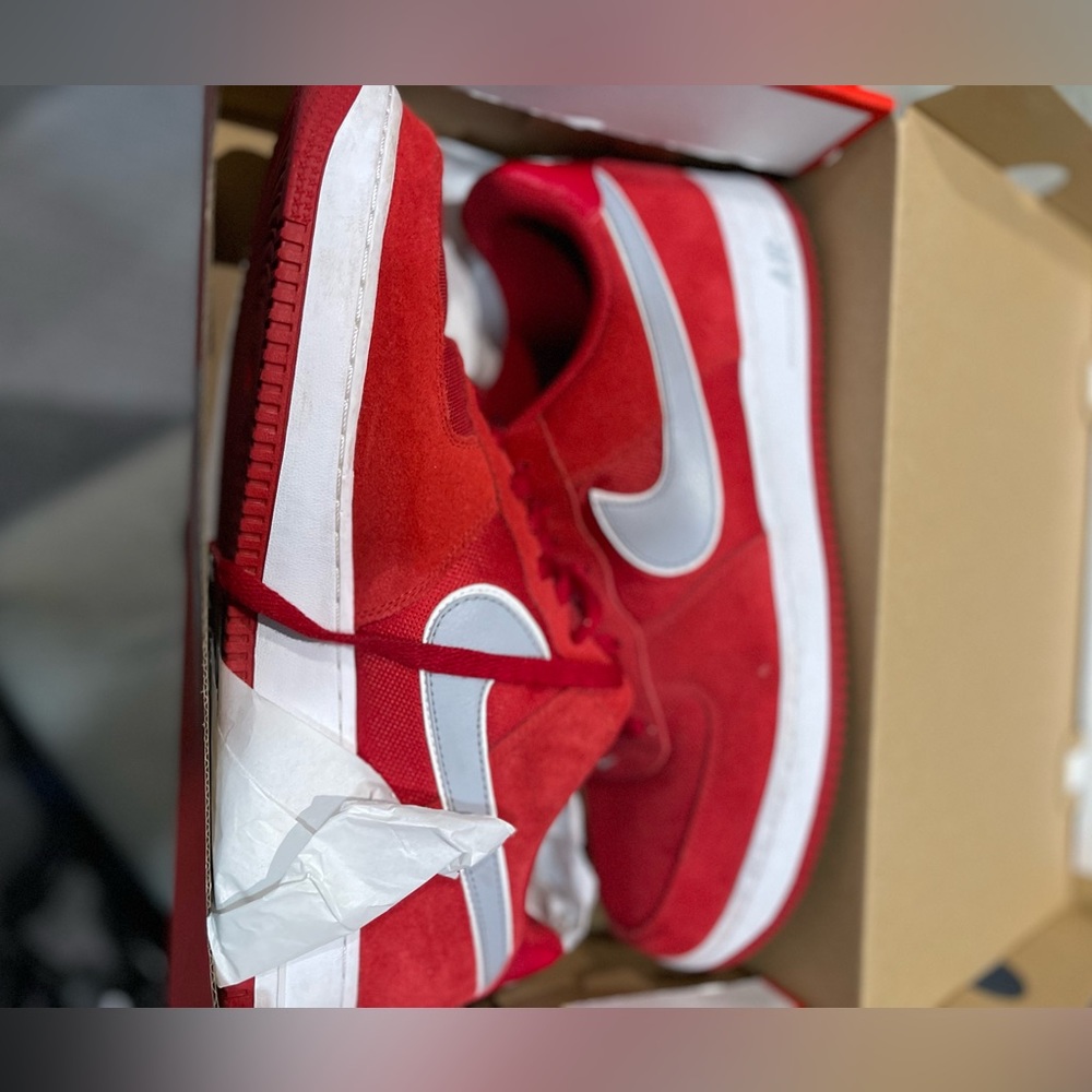 Nike Air Force 1  Red and Grey Suede Rare Size 15 excellent condition